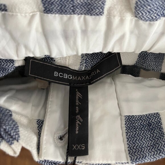 BNWT BCBGMAXAZRIA Paperbag-Waist Wide-Leg Striped Pants (XXS) POCKETS - Picture 3 of 9